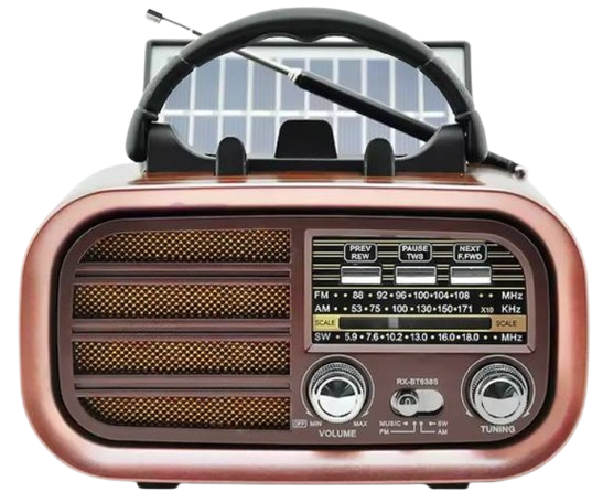 RADIO PRZENOŚNE RX-BT638P/B/G BLUETOOTH SOLAR USB