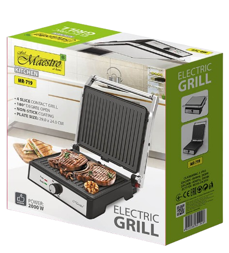 MAESTRO GRILL ELEKTRYCZNY MR-719 2000W kontaktowy