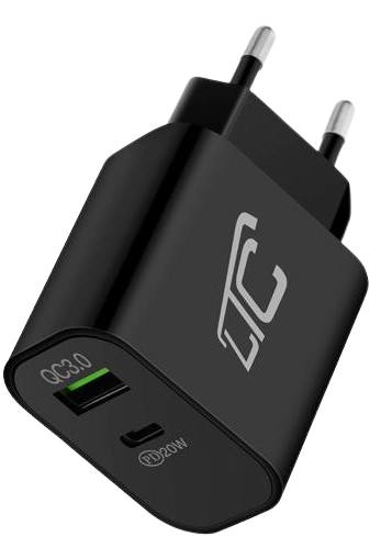 LTC ŁADOWARKA LXQC-23 1xUSB, 1xTYP C 20W 3.0 czarn