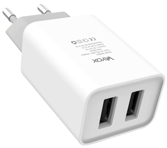 VAYOX ŁADOWARKA SIECIOWA VA-0052 2x USB  2,1A
