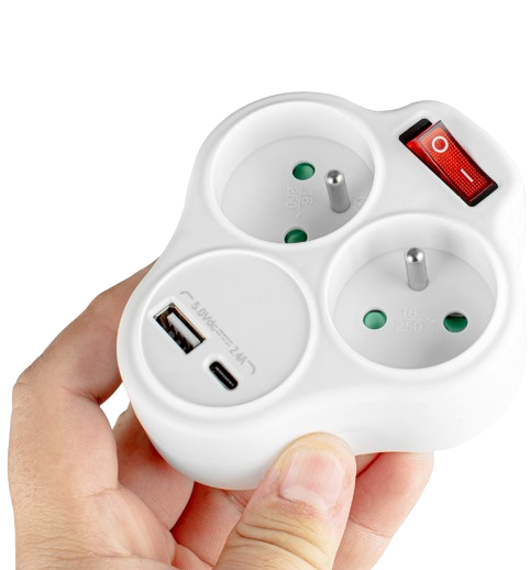 VAYOX ROZGAŁĘŹNIK SIECIOWY VA-0284 2 gn USB USB-C