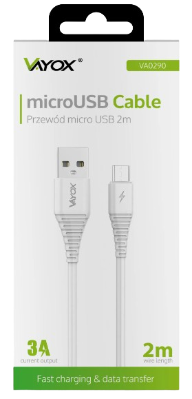 VAYOX KABEL USB-micro USB 2m VA-0290 biały