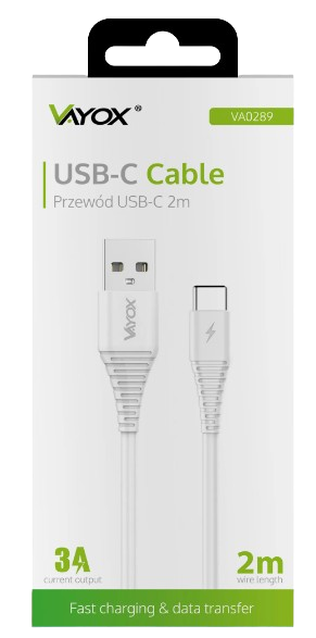 VAYOX KABEL USB-Typ C 2m VA-0289 biały