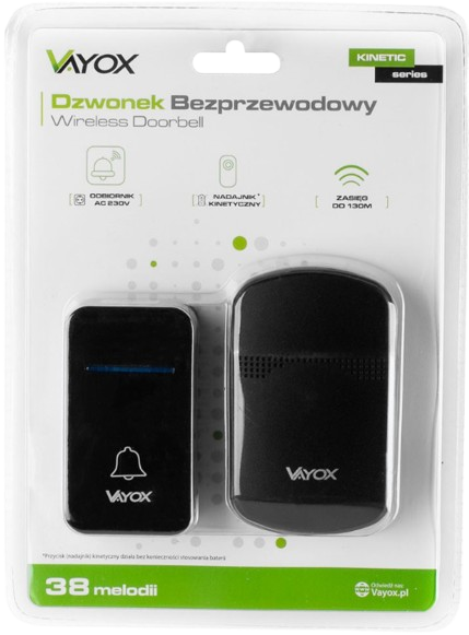 VAYOX DZWONEK VA-0287 110-240V / kinetyczny czarny