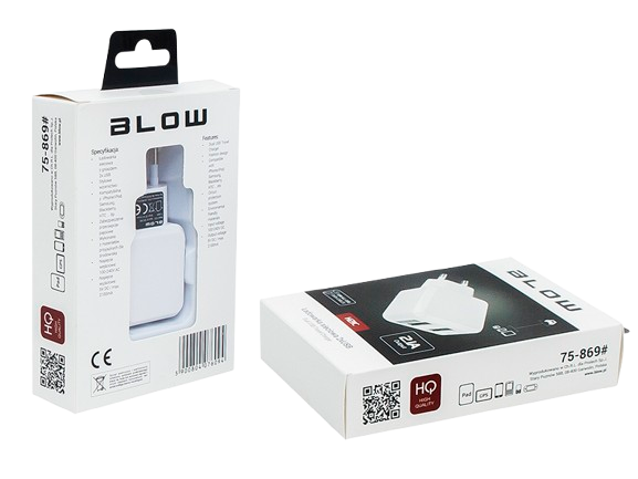 BLOW ŁADOWARKA SIECIOWA H-21C 75-869 2xUSB 2,1A