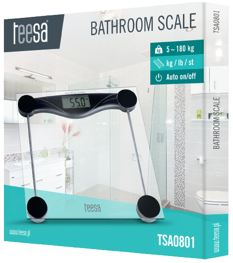 TEESA WAGA ŁAZIENKOWA TSA-0801 szklana