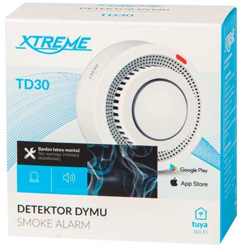 DETEKTOR CZUJNIK DYMU TD-30 WiFi 2xAAA 50-642
