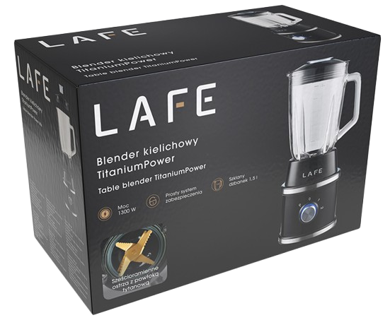 LAFE BLENDER KIELICHOWY 47472 1300W szklany, tytanowe ostrza