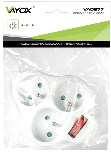 VAYOX ROZGAŁĘŹNIK SIECIOWY VA-0277 3 gn trójkąt wy