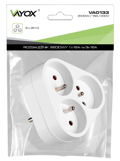 VAYOX ROZGAŁĘŹNIK SIECIOWY VA-0133 3gn, biały