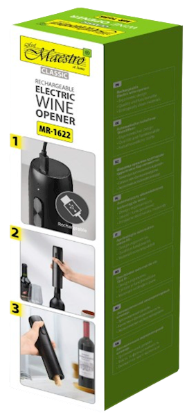 MAESTRO ELEKTRYCZNY KORKOCIĄG DO WINA MR-1622 USB