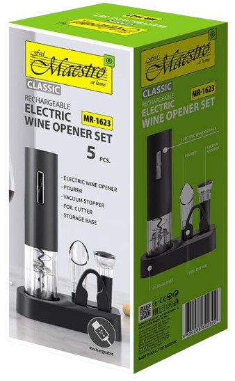 MAESTRO ELEKTRYCZNY KORKOCIĄG DO WINA MR-1623 USB