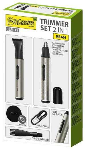 MAESTRO TRYMER MR-666 zestaw 2w1 USB 180mAh 90min