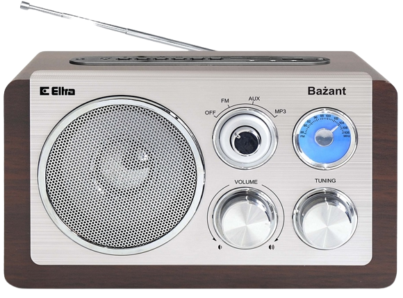 ELTRA RADIO BAŻANT drewniane, USB/SD, ciemny dąb