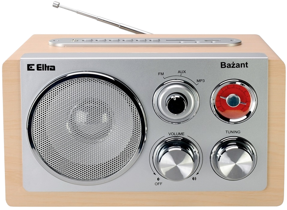 ELTRA RADIO BAŻANT drewniane, USB/SD, jasny buk