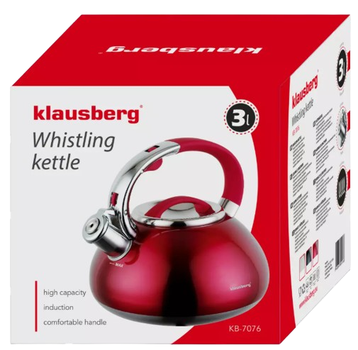 KLAUSBERG CZAJNIK KB-7076 3L czerwony połysk