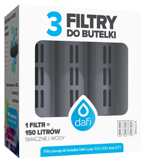DAFI 3 filtry do butelki filtrującej szary