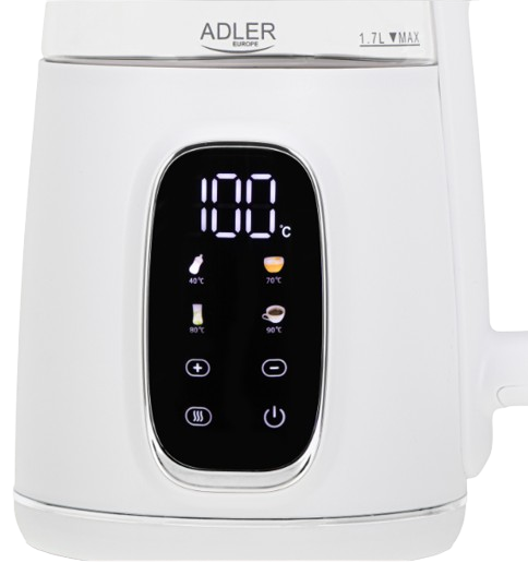 ADLER CZAJNIK AD-1305 1,7 LED reg.temp biało-srebr