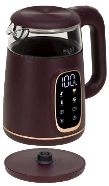 ADLER CZAJNIK AD-1305 1,7 LED reg.temp bordo-złoty