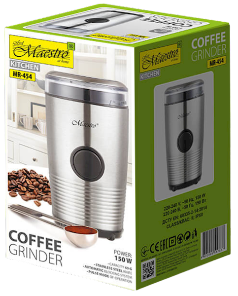 MAESTRO MŁYNEK DO KAWY MR-454 INOX