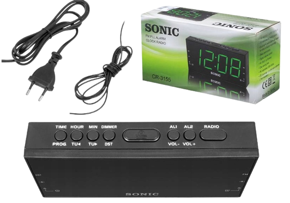 SONIC BUDZIK ELEKTRONICZNY C-3155 duży wyświetlacz