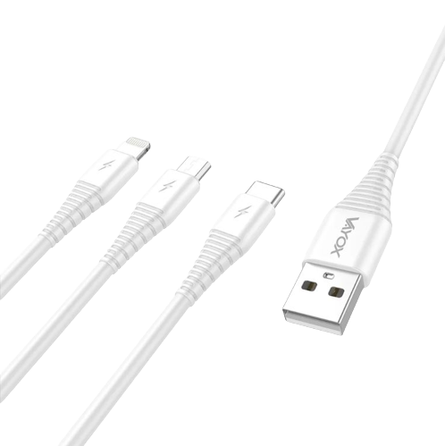 VAYOX KABEL USB 3w1 micro, C, lightning 1m VA-0122