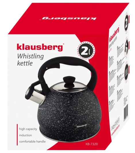 KLAUSBERG CZAJNIK KB-7320 2L czarny marmurek