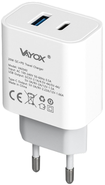 VAYOX ŁADOWARKA USB-USB C VA-0343 20W