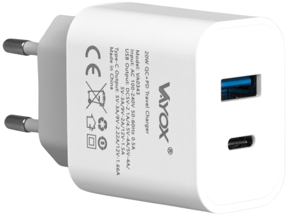 VAYOX ŁADOWARKA USB-USB C VA-0343 20W