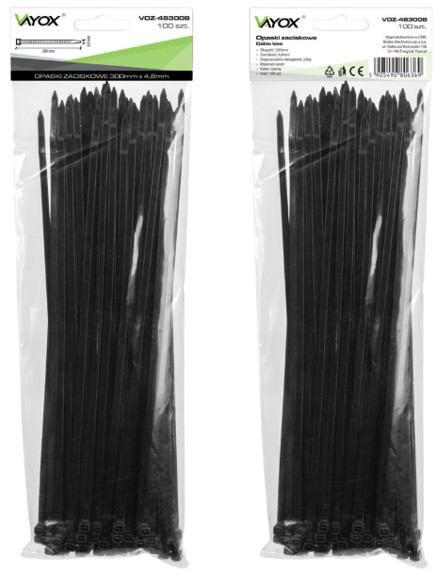 VAYOX OPASKI ZACISKOWE 4,8mm/300mm