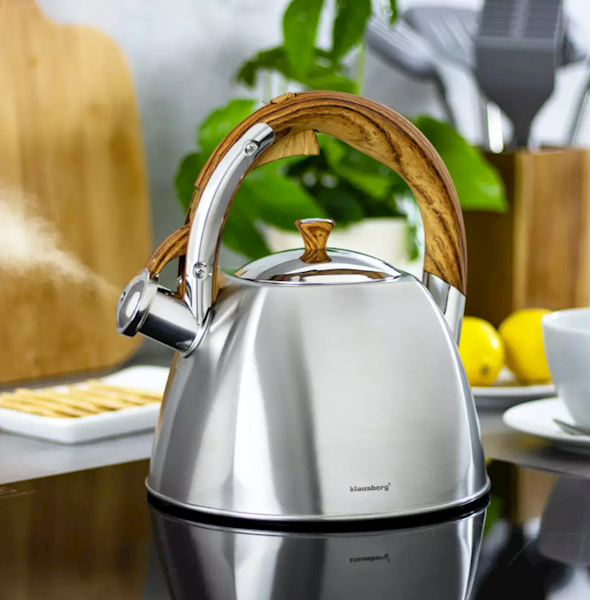 KLAUSBERG CZAJNIK KB-7193 3L INOX drewniana rączka