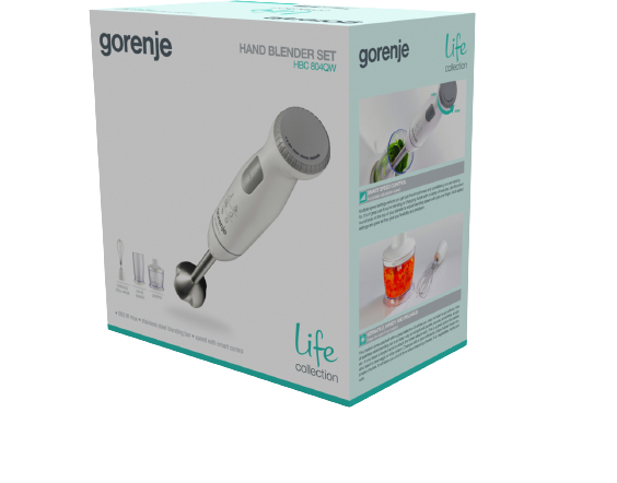 GORENJE BLENDER HBC-804QW 800W rozdrab,trzep,kubek