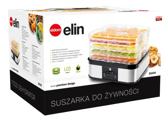 ELDOM SUSZARKA DO GRZYBÓW SG-500 INOX, 5 sit, reg.