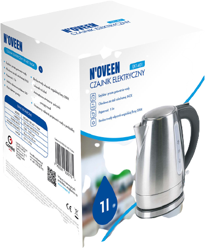 NOVEEN CZAJNIK EK-1401 1L 1630W STRIX, INOX