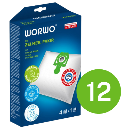 WORWO WORKI ZELMER ZMB-01 zielony 12 kpl = 48 szt