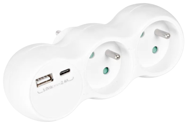VAYOX ROZGAŁĘŹNIK SIECIOWY VA-0358 2 gniazda USB, USB-C