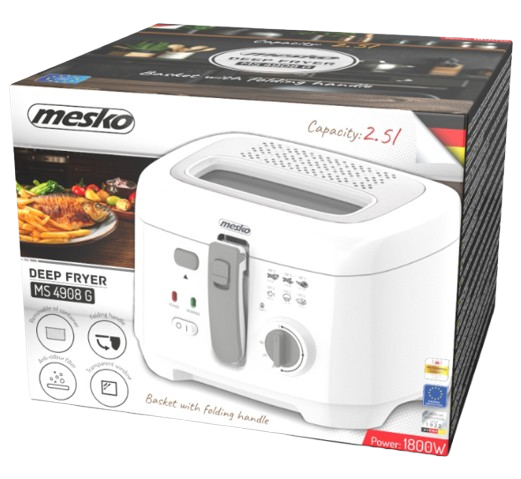 MESKO FRYTOWNICA MS-4908G 1800W wyjm. zbior. biała