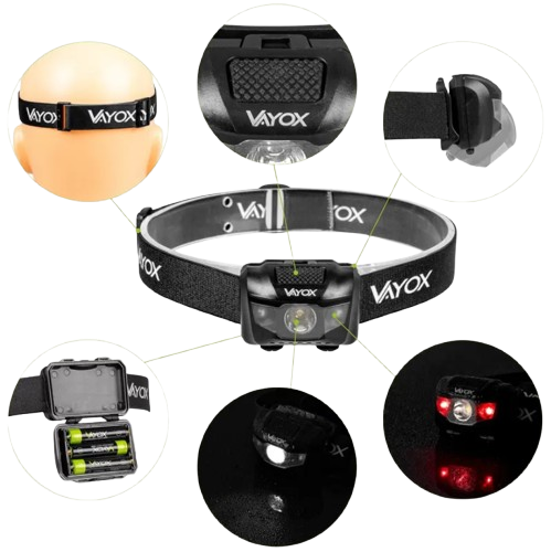 VAYOX LATARKA CZOŁOWA VA-0178 100lm baterie