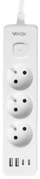 VAYOX PRZEDŁUŻACZ 3GN+0 VA-0382-1,5M 2xUSB 2xUSB-C