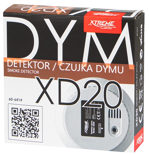 DETEKTOR CZUJNIK DYMU XD-20 230V/9V 60-641