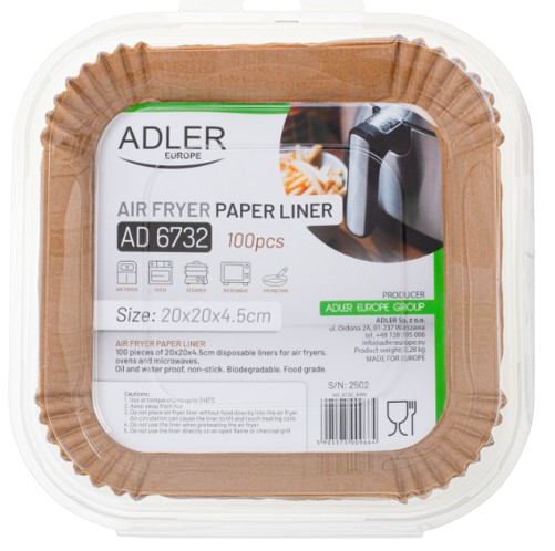 ADLER WKŁAD FRYTOWNICY papier kwa 100x20cm AD-6732