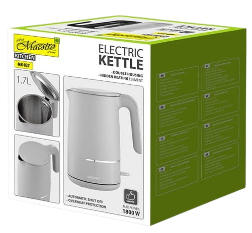 MAESTRO CZAJNIK MR-037 1,7L 1800W INOX szary