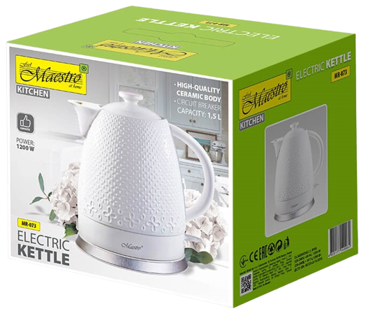 MAESTRO CZAJNIK MR-073 1,5L 1500W ceramiczny biały