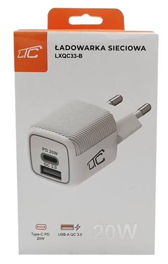 LTC ŁADOWARKA SIECIOWA 20W LXQC-33B biała