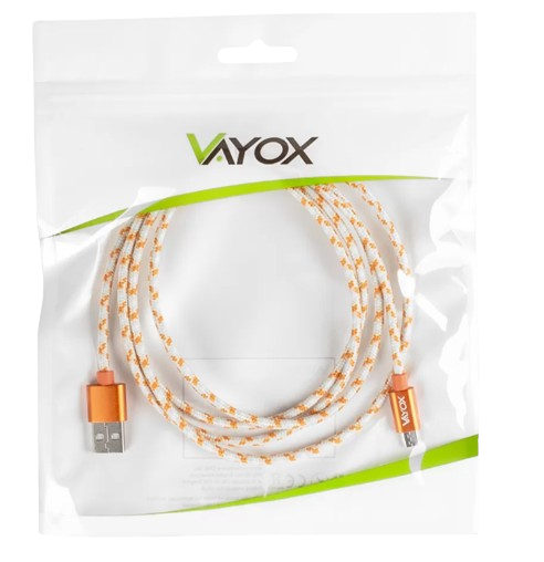 VAYOX KABEL USB-micro USB 1,5m VA-0145 pomarańcz