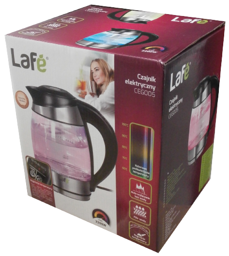 LAFE CZAJNIK CEG-005 1,8L 2200W reg. temp. szklany