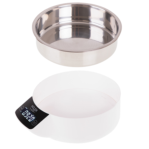 ADLER WAGA KUCHENNA AD-3166 miska, 5kg, biała/INOX