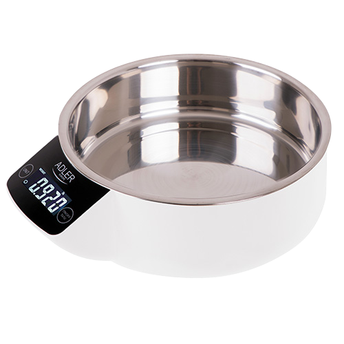 ADLER WAGA KUCHENNA AD-3166 miska, 5kg, biała/INOX