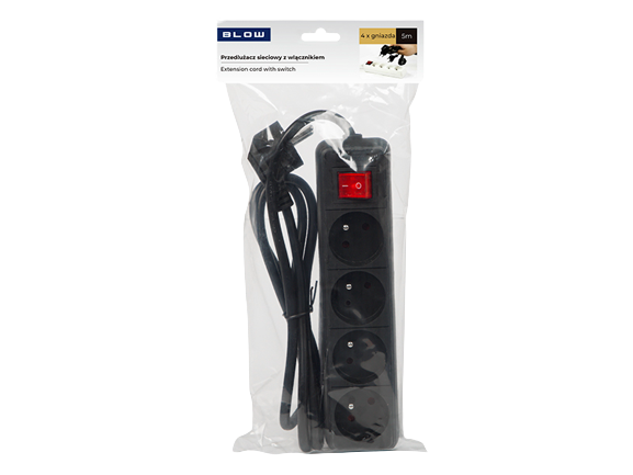 BLOW PRZEDŁUŻACZ PR-470WSP 5m 4gn włącz 98-768 cz
