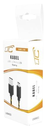 LTC KABEL USB-micro USB LX-8493 1m oplot czarny